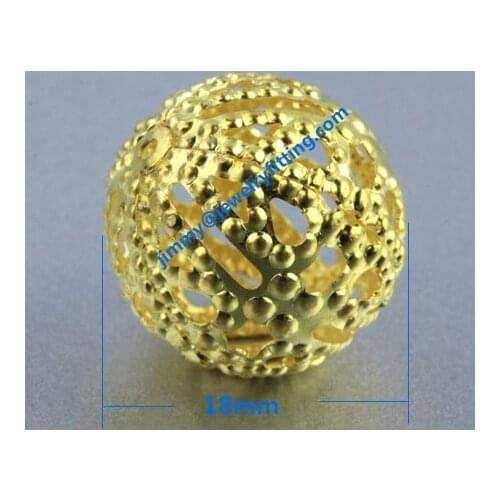 1000pcs big size 18mm Filigree jewelry findings copper beads metal filigree findings spacer beads shipping free