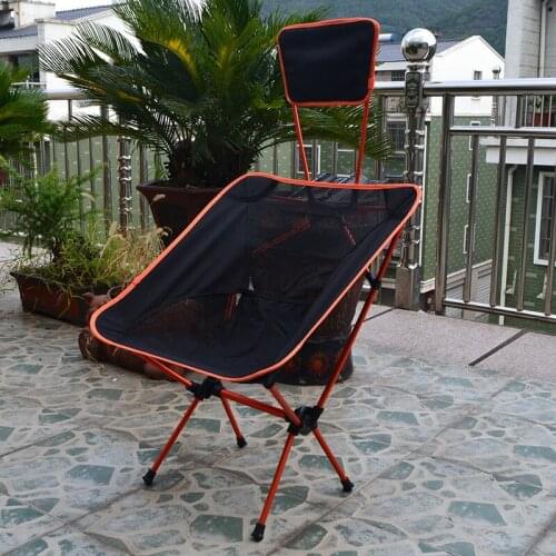 2018 Outdoor Moon Shape Fishing Folding 800D Oxford fabric and 7075 Aluminum Alloy Camping Chair with backrest