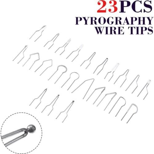 23Pcs 1mm Pyrography Wire Tips for Adjustable Wood Burning Machine 30-50W Fit for LH30 LH40 LH50 LH60 LH70 LH80 LH90 LH100