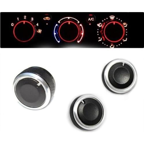 3Pcs Aluminum Alloy For VW Lavida/Bora/Touran/Magotan/new Sagitar Octavia Car Air conditioning conditioner Knob Control Button