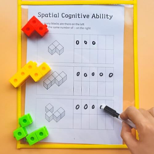 35PCS/Set Childrens Spatial Cognitive Ability training Practice Color Cubes Blocks Counting Building educational learning toys
