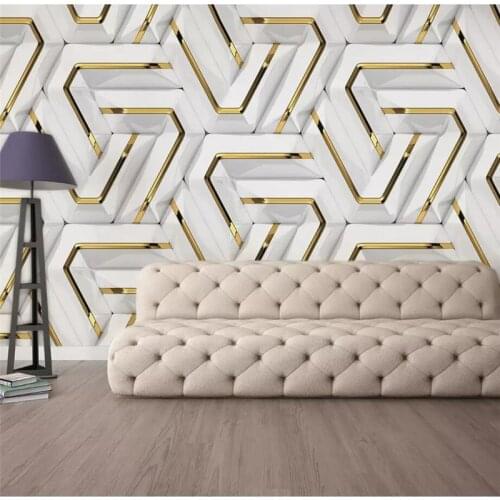 Beibehang Custom wallpaper 3D solid geometry pattern background wall gold abstract living room bedroom wallpaper papel de parede