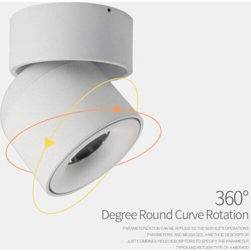 Free Shipping 10W 15W LED Downlight Ceiling Spotlights Living Lamp For Kitchen Bathroom Light Surface Mounted Adjustable 2pcs