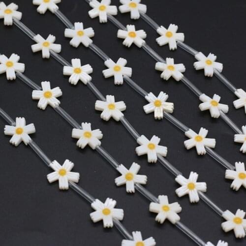 Natural Freshwater Shell Sunflower Shaped Loosely Spaced Beads Beaded Jewelry for DIY Bracelet and Necklace Accessories Making