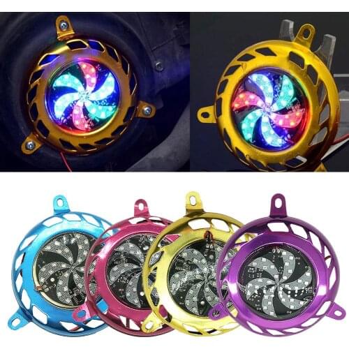Fan Cover Motorcycle Motorbike Scooter Engine Cooling Fan Cover with Colorful Strobe Light motorbike accessories 2020