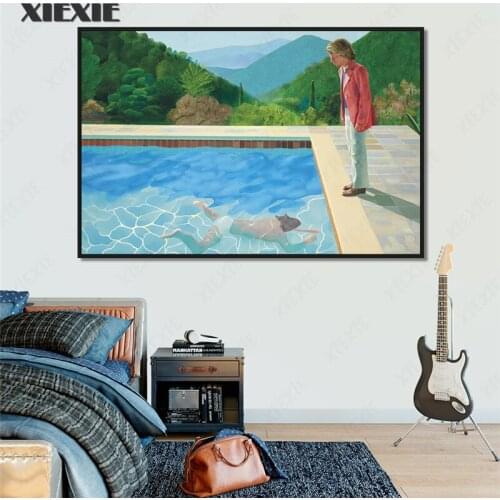 David Hockney (Pool with Two Figures) Canvas Painting Posters Prints Cuadros Wall Art Picture for Living Room Home Decor