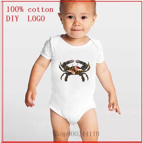 Baby Girl Clothes red Maryland flag crab Fashion Infant Baby Boy Clothes Short Sleeve Baby Bodysuit Roupas de bebe Clothing Sets