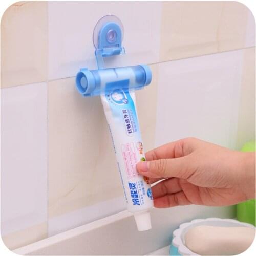 Toothpaste Dispenser Tube Partner Sucker Hanging Toothpaste Storage Rack Organizer Squeezer Random Color