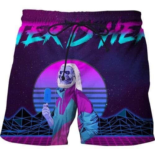 Breathable 3D beach pants Summer swimming board shorts Printed anime beach running shorts Mens surf shorts Bermuda beach shorts
