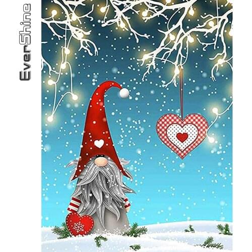Evershine Diamond Painting Cartoon Full Square Round Diamond Embroidery Santa Claus Cross Stitch Kit Mosaic Christmas Home Decor