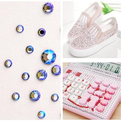 Hot fixing Rhinestones SS6-SS34 Full colors Round Glue Base Rhinestones Gray Back Crystals Rhinestone Hot Fix on Backpack