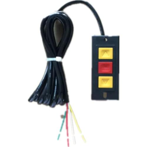 Button switch Rolling door up to stop 3 button black plastic shell button switch with line
