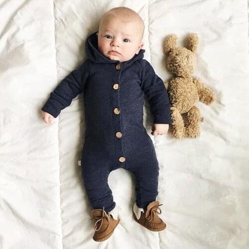 Toddler Infant Baby Boy Hooded Romper Jumpsuit Clothes Outfit