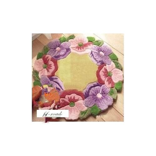 Latch hook kits rug printed canvas wreath pattern diy needle for carpet embroidery pattern latch hooking kussen diy tapijt