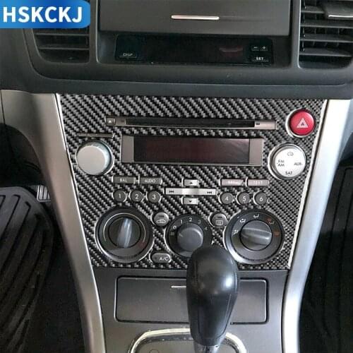 For Subaru Legacy Outback 2007-2009 Carbon Fiber Radio Panel Frame Sticker Strip Car Cover Air Conditioning Button Interior Trim