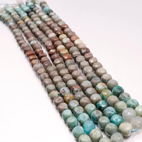 Natural chrysocolla Cube Beads DIY Bracelet Charm Hand Cut Square Perle Gemstone For Jewelry Making braceletNecklace