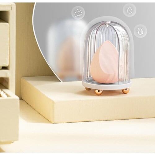 Small Beauty Egg Bracket with Dryer with Cover Makeup Sponge Gourd Powder Puff Rack Holder Drying Stand Women Cosmetic Storage