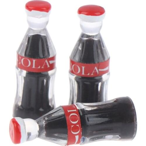 3pcs mini coke drinks 1/12 dollhouse miniature food doll drinks play kitchen toy