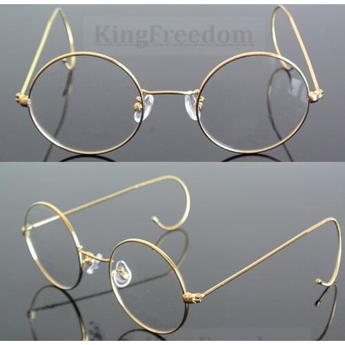 46mm Vintage Round Antique Wire Rim Metal Reading Glasses Full Rim +75 +100 +125 +175 +200 +225 +250 +275 +375 +400 +425 +600