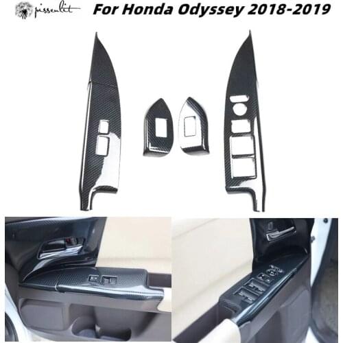 Fit For Honda Odyssey 2015 2016 2017 2018 19 Carbon fiber style interior trim accessories rear seat water cup panel ABS sticker