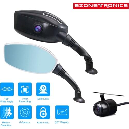 2018 New Dvr Motorcycle Rearview Mirror Camera Auto Digital Video Recorder Dash Cam Dual Lens Camcorder Auto Registrar