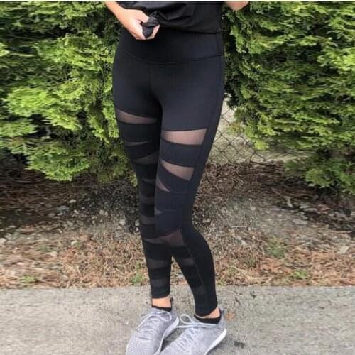2020 women mesh leggings skinny sport yoga pants 4-way stretch super quality Ankle-Length Pants