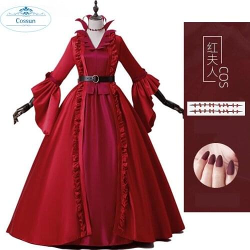 2021 Game Identity V Crimson Mrs. Red Mary Red Monitore Lolita Dress Cosplay Costume Halloween Suit For Women Outfit New