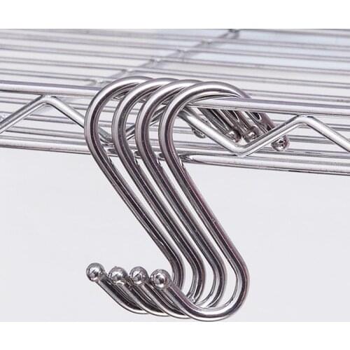 1Pcs Heavy Duty S Shaped Hooks Kitchen Spoon Pan Pot Utensils Hangers Clasp Over The Door Closet Clothes Rack Accessories Tools