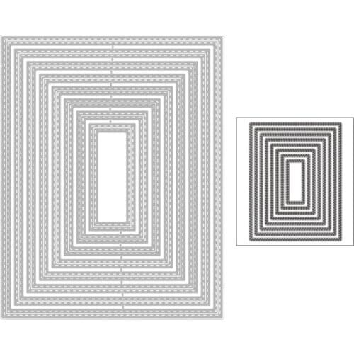 2020 New Hot Basic Rectangle Border Frame Nesting Layered Background Edge Metal Cutting Dies and For Scrapbooking Foil No Stamps