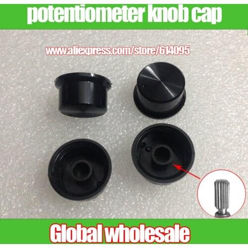 5pcs high-grade black potentiometer switch knob cap 22.5*19mm / audio audio volume adjustment knob cap flower shaft hole 6mm