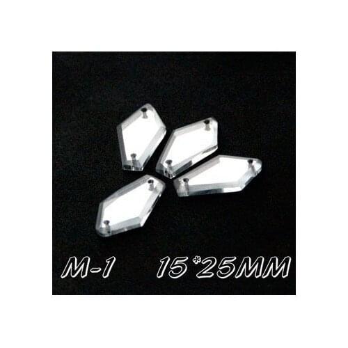 50pcs 15x25mm Rhinestones mirror sticker ,Fashion DIY garment mirror sticker deoration accessory