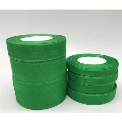 50Yards 10mm-50mm Green Organza Ribbon Bow Hair Party Wedding Christmas Decoration DIY Gift Wrapping
