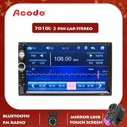 7010B 7'' HD 2DIN Car MP5 Player Touch Screen Double Din Multimedia Bluetooth Stereo FM Radio Auto Audio with TF Card Camera