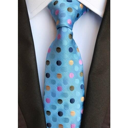8cm Designer Men Woven Ties Fashion Polka Dots Necktie to Match Shirt Dress