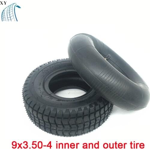 9 Inch Electric Car Tire 9x3.50-4 Electric Car Tire Mini Tricycle Thickened Inner and Outer Tire Explosion Proof Solid Tire
