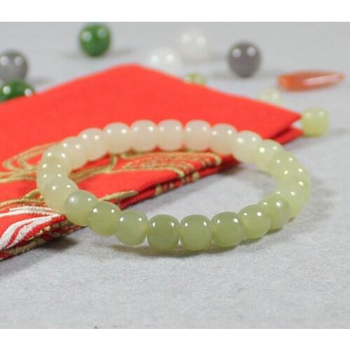 Natural Jade Bracelet Beads Jadite Bracelets Jade Fine Jewelry Round Bangle for Men Women Charm Bracelet