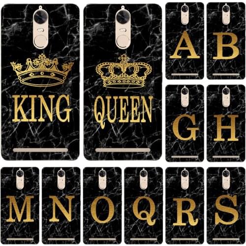 Phone case for Lenovo Vibe K5 Note / A7020 Marble Golden alphabet background Soft Print Cover Fundas