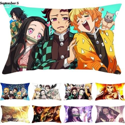 Anime Kimetsu No Yaiba Pillow Case For Home Decorative Pillows Cover Invisible Zippered Throw Pillowcases 30*50cm