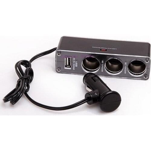 By DHL or Fedex 50pcs power lighter one-third for car cigarette lighter with USB charging port one drag three distributor