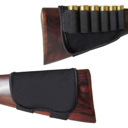 6 Rounds Buttstock Shell Bullet Bandolier Holder Shotgun Stock Ammo Pouch Carrier for 12G 12 Gauge/20G 20 Gauge Outdoor Hunting