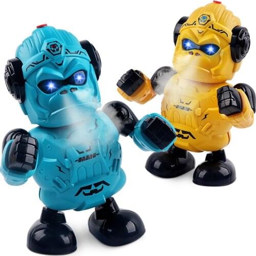 Kids toys Dancing Robot Spray King Kong Childrens Electric Lamplight Music Transformation Robot Toy kids toys