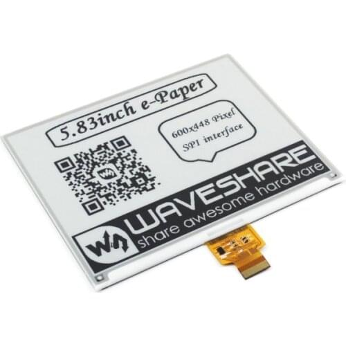 5.83inch E-Ink Raw Display 600x448 Resolution SPI interface compatible with Raspberry Pi 3 Model B B+/Arduino/STM32