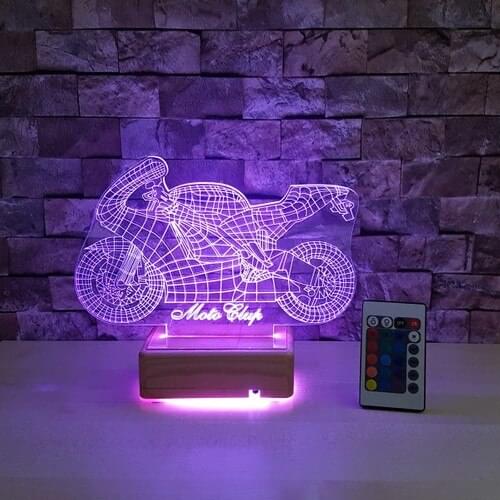 Motor Design 3 Size Led Lamp 16 Color 3D Led Lamp