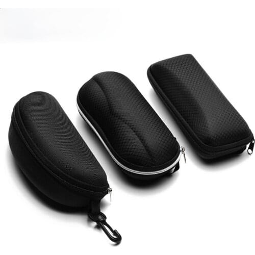 Protable Sunglasses Protector Travel Pack Pouch Glasses Case 1Pcs Black Zipper Box Hard Eyewear Accessories