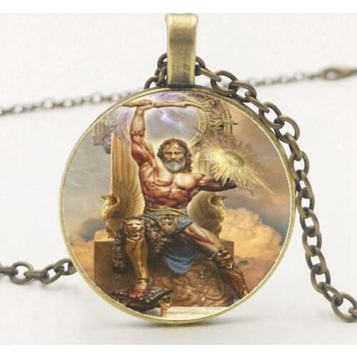 Greek Mythology Raytheon Zeus Pendant Necklace Glass Necklace Necklace Sweater Chain