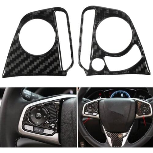 JX-LCLYL 2PCS Interior Steering Wheel Button Cover Trim Decoration for Honda Civic 2016