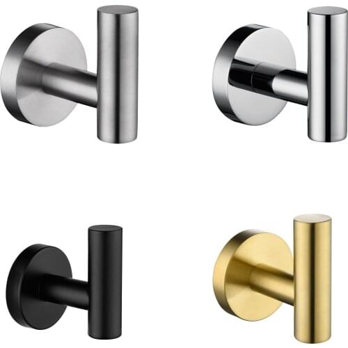 SUS304 Hooks for Bathroom Kitchen Hanger Stainless Steel Wall Hook for Keys Coat Towel Hook Robe Hook Bathroom Hardware 2/pack