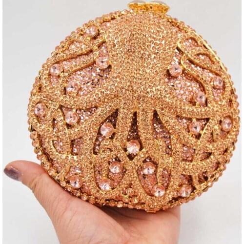 Hot selling Hot octopus diamond evening bag high-end full of diamond evening bag banquet bags full diamond dinner handbags Q44