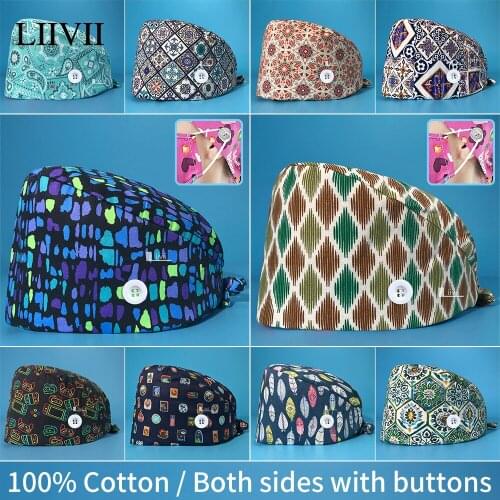 Mens Surgical Cap Medical Surgery Cap Dentist Nurse Accessories High Quality Printing Clinical Work Hat Pet Grooming Doctor Cap