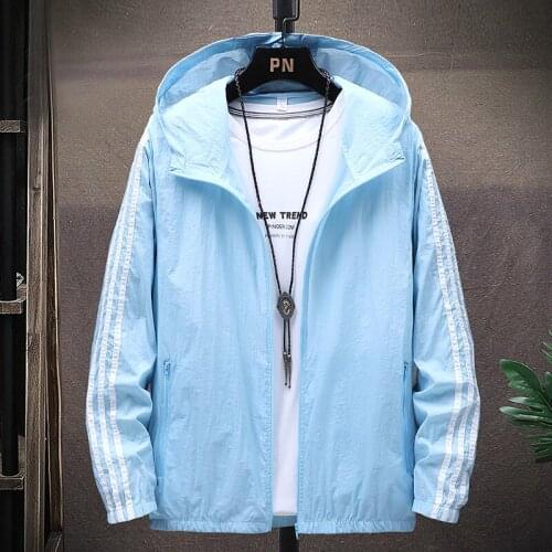 2021 new sunblock thin men breathable summer new skin clothes simple men sunblock coat trend